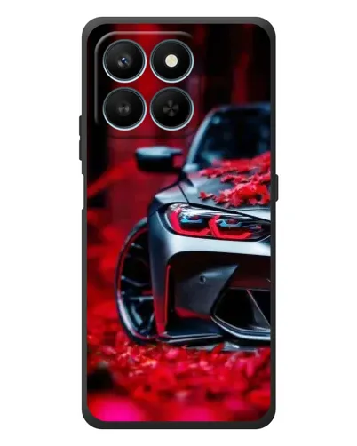 Чехол для Huawei Honor 400 Smart с картинкой «Спортивная BMW и цветы»
