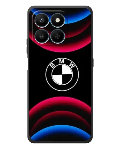 Чехол для Huawei Honor 400 Smart с картинкой «Логотип BMW и неоновые дуги»