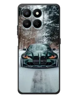 Чехол для Huawei Honor 400 Smart с картинкой «BMW в зимнем лесу»