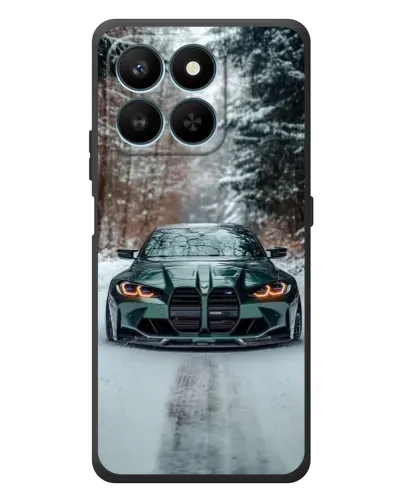 Чехол для Huawei Honor 400 Smart с картинкой «BMW в зимнем лесу»