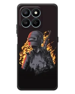 Чехол для Huawei Honor 400 Smart с картинкой «PUBG — огненный силуэт»