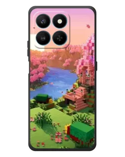 Чехол для Huawei Honor 400 Smart с картинкой «Розовое дерево Minecraft»