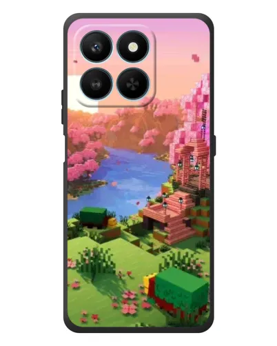 Чехол для Huawei Honor 400 Smart с картинкой «Розовое дерево Minecraft»