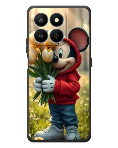 Чехол для Huawei Honor 400 Smart с картинкой «Микки с тюльпанами»