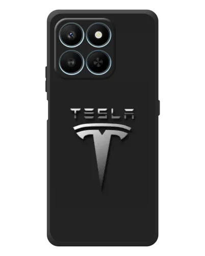Чехол для Huawei Honor 400 Smart с картинкой «Стальной логотип Tesla»
