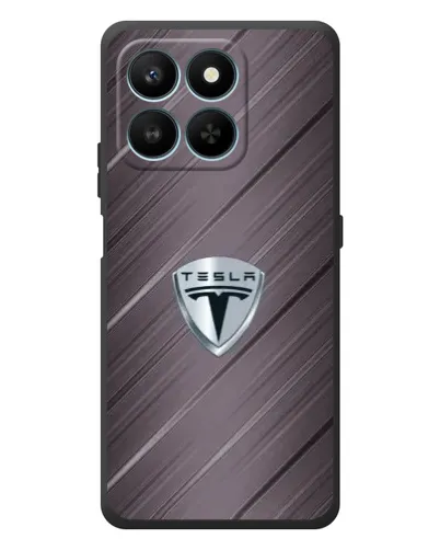 Чехол для Huawei Honor 400 Smart с картинкой «Металлическая текстура Tesla»