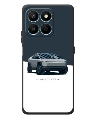Чехол для Huawei Honor 400 Smart с картинкой «Серебристый Cybertruck Tesla»