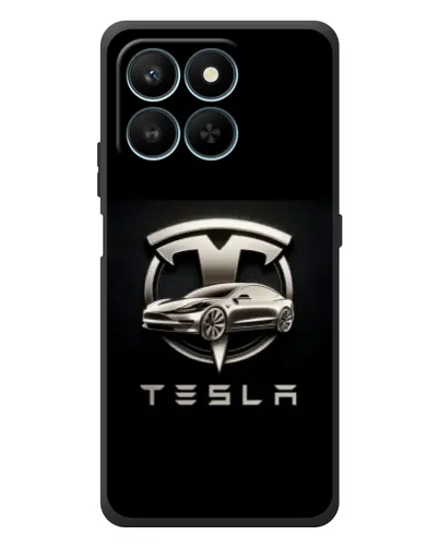 Чехол для Huawei Honor 400 Smart с картинкой «Tesla — серебристое авто»
