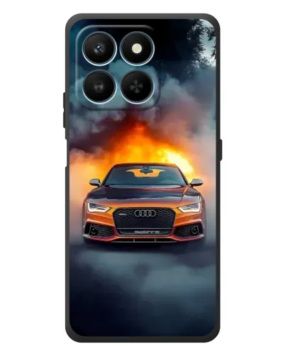Чехол для Huawei Honor 400 Smart с картинкой «Audi в огненном дыму»