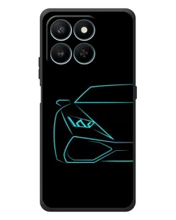Чехол для Huawei Honor 400 Smart с картинкой «Голубой силуэт Lamborghini»