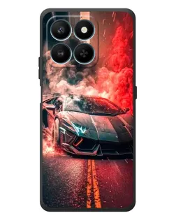 Чехол для Huawei Honor 400 Smart с картинкой «Lamborghini красный дым»