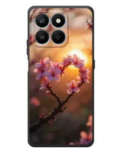 Чехол для Huawei Honor 400 Smart с картинкой «Розовый цвет сердце на фоне заката» Чехол для Huawei Honor 400 Smart с картинкой «Розовый цвет сердце на фоне заката»