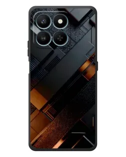 Чехол для Huawei Honor 400 Smart с картинкой «Черные геометрические блоки»