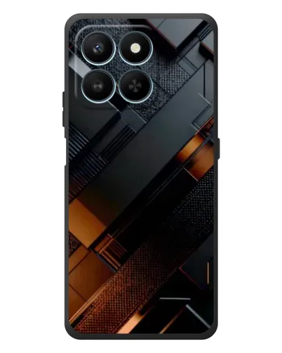 Чехол для Huawei Honor 400 Smart с картинкой «Черные геометрические блоки»