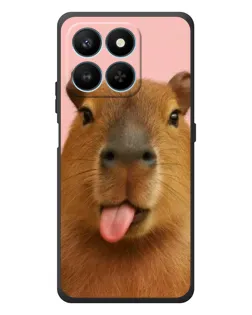 Чехол для Huawei Honor 400 Smart с картинкой «Капибара с языком»