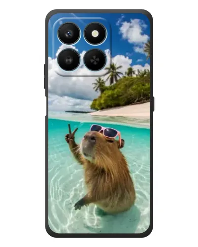 Чехол для Huawei Honor 400 Smart с картинкой «Капибара на море»