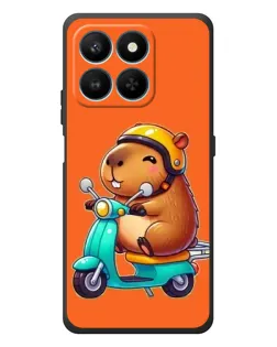 Чехол для Huawei Honor 400 Smart с картинкой «Капибара на скутере»