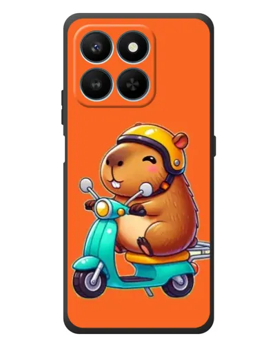 Чехол для Huawei Honor 400 Smart с картинкой «Капибара на скутере»