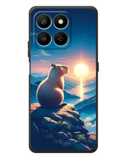 Чехол для Huawei Honor 400 Smart с картинкой «Закат солнца с капибарой»