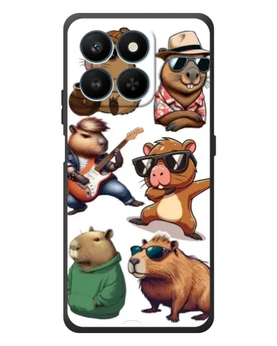 Чехол для Huawei Honor 400 Smart с картинкой «Крутые капибары музыканты»