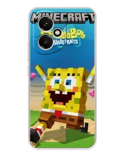 Чохол для Huawei Honor 400 з картинкою «Губка Боб Minecraft»