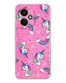 Чехол для Huawei Honor 400 с картинкой «Unicorn паттерн розовый»