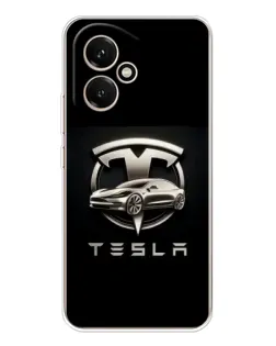 Чехол для Huawei Honor 400 с картинкой «Tesla — серебристое авто»