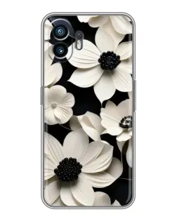 Чехол для Huawei Honor 500 Smart с картинкой «Объемные белые цветы»