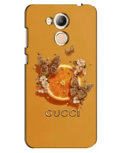 Чехол для Huawei Honor 6c Pro с картинкой «Gucci — золотые бабочки»