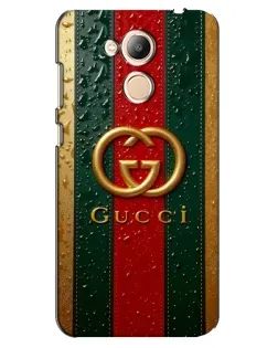 Чехол для Huawei Honor 6c Pro с картинкой «Gucci — фирменная полоса и золото»