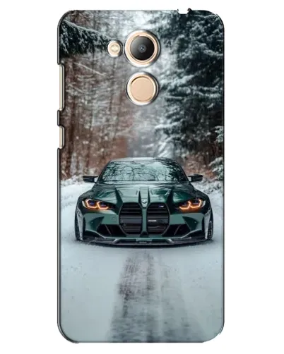 Чехол для Huawei Honor 6c Pro с картинкой «BMW в зимнем лесу»