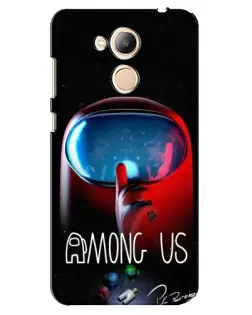 Чехол для Huawei Honor 6c Pro с картинкой «Красный импостер — макро»