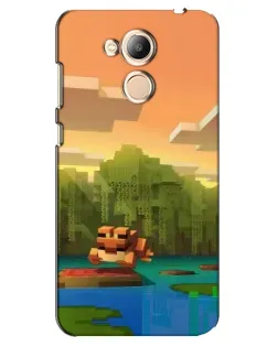 Чехол для Huawei Honor 6c Pro с картинкой «Майнкрафт закат солнца»