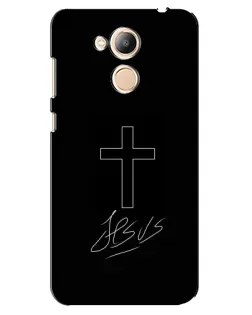 Чехол для Huawei Honor 6c Pro с картинкой «Графический крест Jesus» Чехол для Huawei Honor 6c Pro с картинкой «Графический крест Jesus»