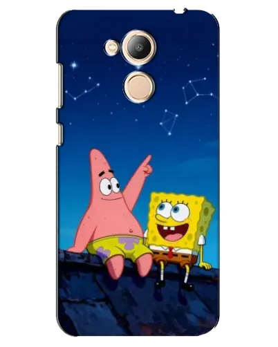 Чехол для Huawei Honor 6c Pro с картинкой «Губка Боб и Патрик ночью»