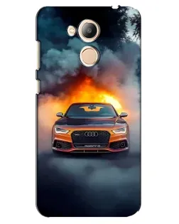 Чехол для Huawei Honor 6c Pro с картинкой «Audi в огненном дыму»
