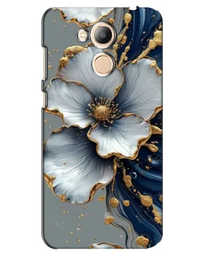 Чехол для Huawei Honor 6c Pro с картинкой «Белый цветок и золотой флюид» Чехол для Huawei Honor 6c Pro с картинкой «Белый цветок и золотой флюид»