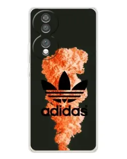 Чехол для Huawei Honor 70 с картинкой «Оранжевый дым Adidas»