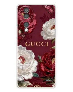 Чехол для Huawei Honor 70 с картинкой «Gucci — бордовые розы»
