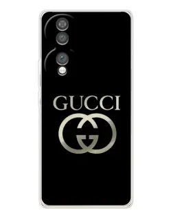 Чехол для Huawei Honor 70 с картинкой «Gucci — золото на черном»
