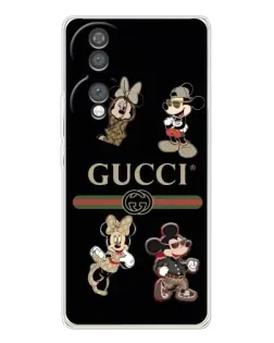 Чехол для Huawei Honor 70 с картинкой «Gucci — герои Disney и монограмма»