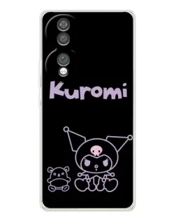 Чехол для Huawei Honor 70 с картинкой «Kuromi — черный минимализм»