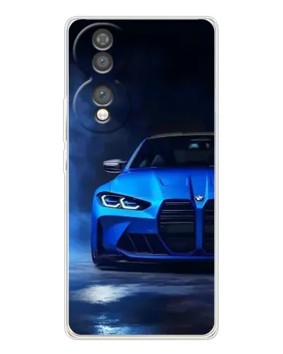 Чехол для Huawei Honor 70 с картинкой «Голубая BMW M4»