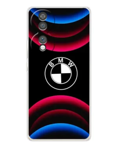 Чехол для Huawei Honor 70 с картинкой «Логотип BMW и неоновые дуги»