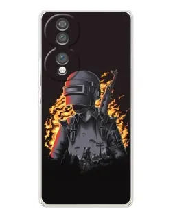 Чохол для Huawei Honor 70 з картинкою «PUBG — вогняний силует»