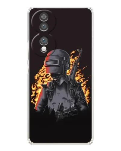 Чохол для Huawei Honor 70 з картинкою «PUBG — вогняний силует»