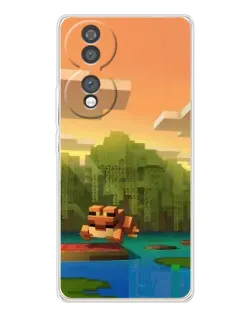 Чохол для Huawei Honor 70 з картинкою «Майнкрафт захід сонця»