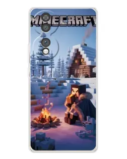 Чохол для Huawei Honor 70 з картинкою «Зимовий Minecraft»