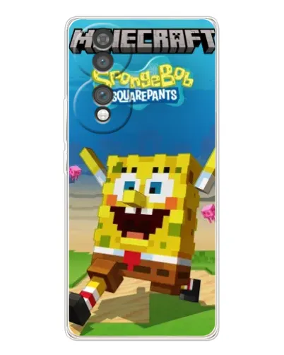 Чехол для Huawei Honor 70 с картинкой «Губка Боб Minecraft» Чехол для Huawei Honor 70 с картинкой «Губка Боб Minecraft»