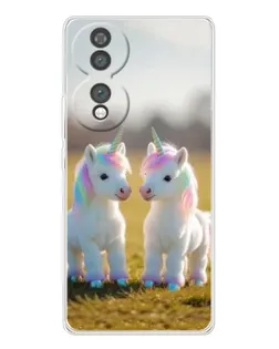 Чехол для Huawei Honor 70 с картинкой «Пара единорогов»